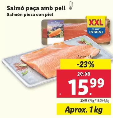 Oferta de Salmón Pieza Con Piel  por 15,99€ en Lidl