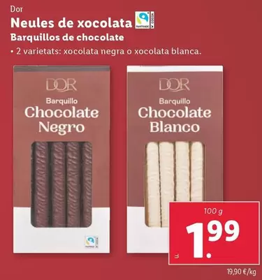 Oferta de Dor - Barquillos De Chocolate por 1,99€ en Lidl