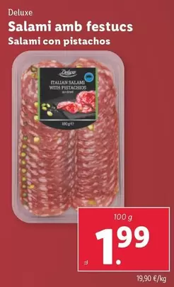 Oferta de Deluxe - Salami Con Pistachos por 1,99€ en Lidl