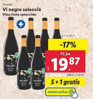 Oferta de Encanto - Vino Tinto Selección por 19,87€ en Lidl