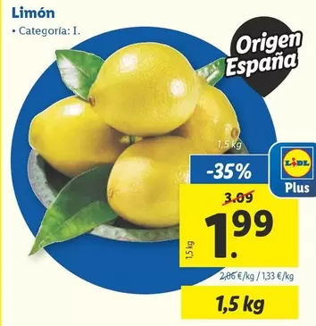 Oferta de Limón por 1,99€ en Lidl