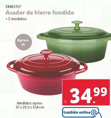 Oferta de Ernesto - Asador De Hierro Fundido por 34,99€ en Lidl