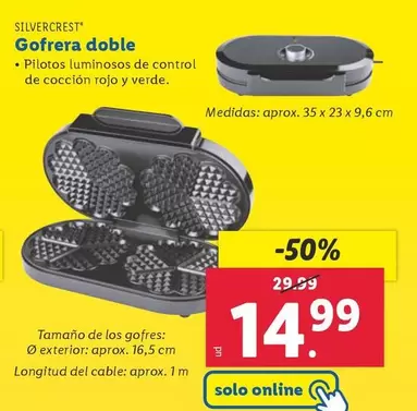 Oferta de SilverCrest - Gofrera Doble por 14,99€ en Lidl