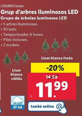 Oferta de Livarno Home - Grupo De Árboles Luminosos LED por 11,99€ en Lidl