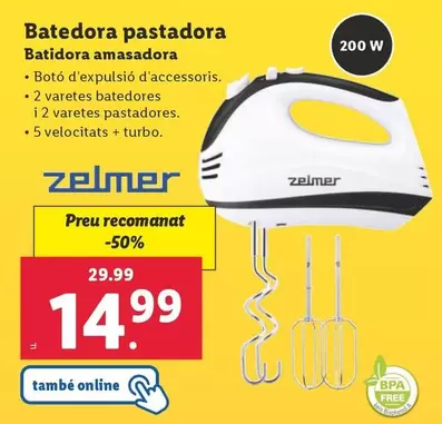 Oferta de Zelmer - Batidora Amasadora por 14,99€ en Lidl