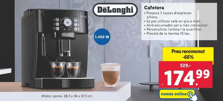 Oferta de DeLonghi - Cafetera por 174,99€ en Lidl