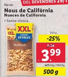 Oferta de Alesto - Nueces De California por 3,99€ en Lidl