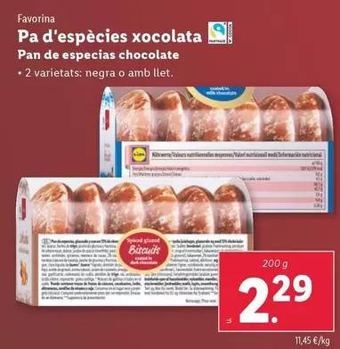 Oferta de Favorina - Pan De Especias Chocolate  por 2,29€ en Lidl