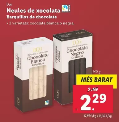 Oferta de Dor - Barquillos De Chocolate  por 2,29€ en Lidl