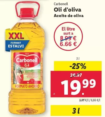 Oferta de Carbonell - Aceite De Oliva por 19,99€ en Lidl