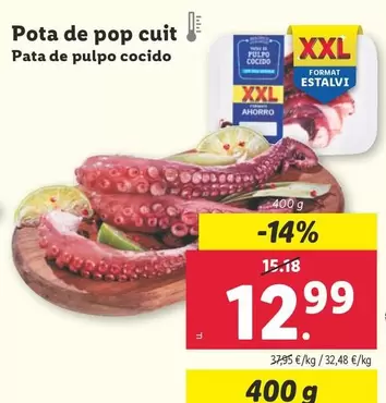 Oferta de Pata De Pulpo Cocido  por 12,99€ en Lidl