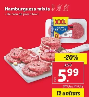 Oferta de Hamburguesa Mixta por 5,99€ en Lidl