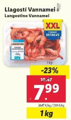 Oferta de Langostino Vannamei por 7,99€ en Lidl