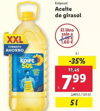 Oferta de Koipesol - Aceite De Girasol  por 7,99€ en Lidl