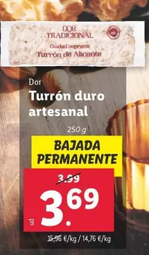 Oferta de Dor - Turrón Duro Artesanal por 3,69€ en Lidl