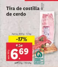 Oferta de Tira De Costilla De Cerdo por 6,69€ en Lidl