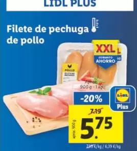 Oferta de Filete De Pechuga De Pollo por 5,75€ en Lidl