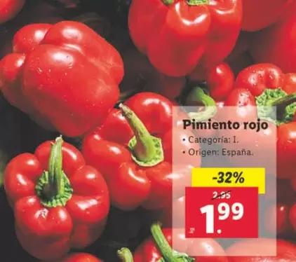 Oferta de Pimiento Rojo por 1,99€ en Lidl