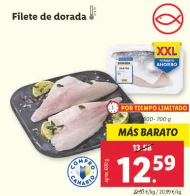 Oferta de Filete De Dorada por 12,59€ en Lidl