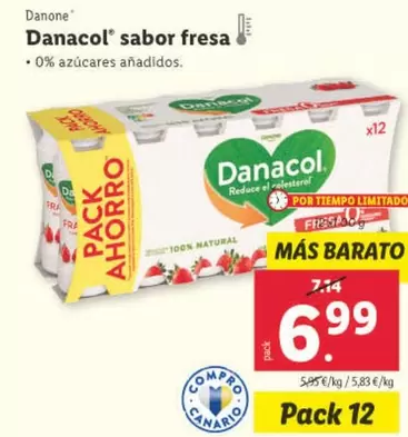 Oferta de Danone - Danacol Sabor Fresa por 6,99€ en Lidl