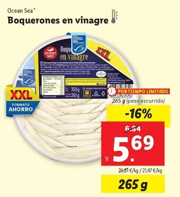 Oferta de Ocean sea - Boquerones En Vinagre por 5,69€ en Lidl