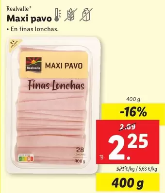 Oferta de Realvalle - Maxi Pavo por 2,25€ en Lidl