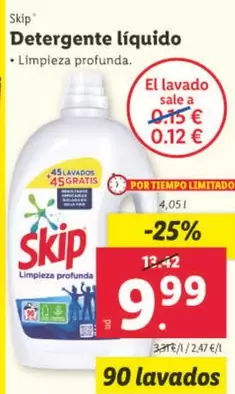 Oferta de Skip - Detergente Líquido por 9,99€ en Lidl