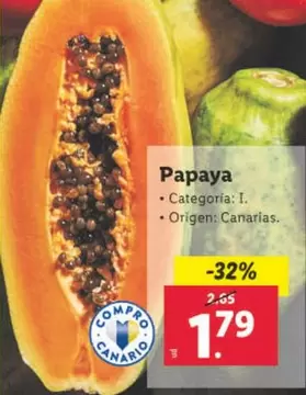 Oferta de Papaya por 1,79€ en Lidl