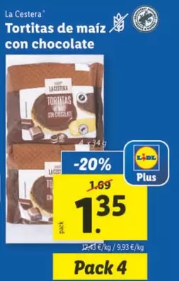 Oferta de La Cestera - Tortitas De Maiz Con Chocolate por 1,35€ en Lidl