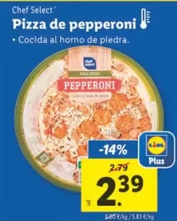 Oferta de Chef Select - Pizza De Pepperoni por 2,39€ en Lidl