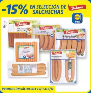 Oferta de Dulano - Salchichas en Lidl