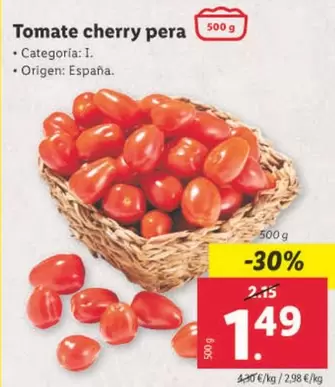 Oferta de Tomate Cherry Pera por 1,49€ en Lidl