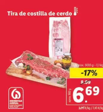 Oferta de Tira De Costilla De Cerdo por 6,69€ en Lidl