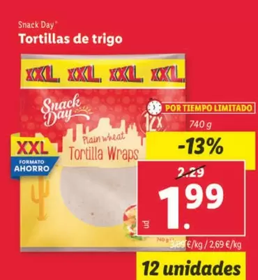 Oferta de Snack Day - Tortillas De Trigo por 1,99€ en Lidl