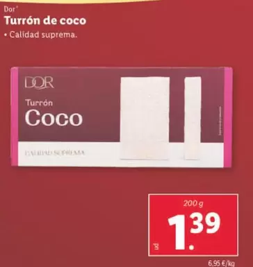 Oferta de Dor - Turrón De Coco por 1,39€ en Lidl