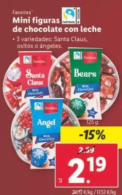 Oferta de Favorina - Mini Figuras De Chocolate Con Leche por 2,19€ en Lidl