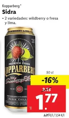 Oferta de Kopparberg - Sidra por 1,77€ en Lidl