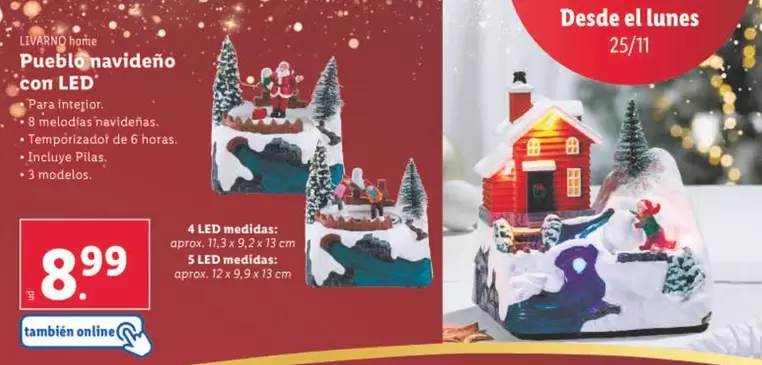 Oferta de Livarno Home - Pueblo Navideño Con Led por 8,99€ en Lidl