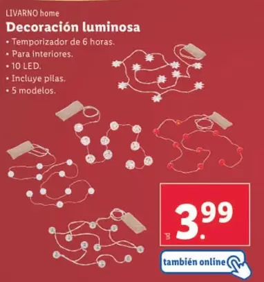 Oferta de Livarno Home - Decoracion Luminosa por 3,99€ en Lidl