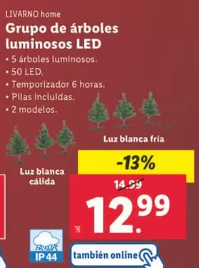 Oferta de Livarno Home - Grupo De Arboles Luminosos LED por 12,99€ en Lidl