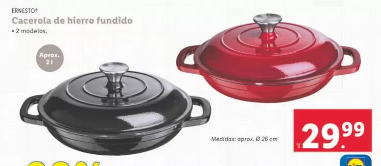 Oferta de Ernesto - Cacerola De Hierro Fundido por 29,99€ en Lidl