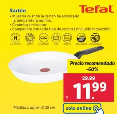 Oferta de Tefal - Sartén por 11,99€ en Lidl