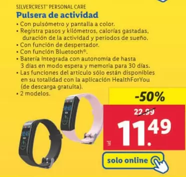 Oferta de Silvercrest Personal Care - Pulsera De Actividad por 11,49€ en Lidl