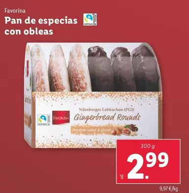 Oferta de Favorina - Pan De Especias Con Obleas  por 2,99€ en Lidl