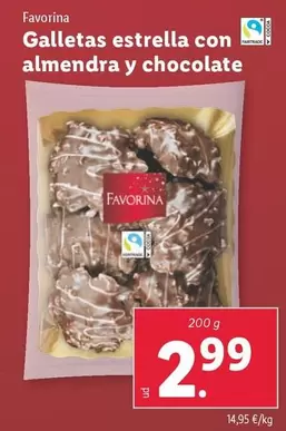 Oferta de Favorina - Galletas Estrella Con Almendra Y Chocolate por 2,99€ en Lidl