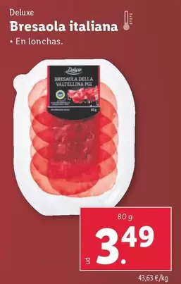 Oferta de Deluxe - Bresaola Italiana por 3,49€ en Lidl