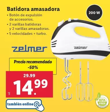 Oferta de Zelmer - Batidora Amasadora por 14,99€ en Lidl