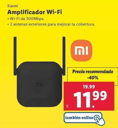 Oferta de Xiaomi - Amplificador Wi-Fi  por 11,99€ en Lidl