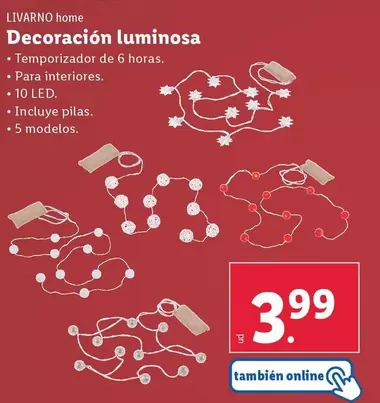 Oferta de Livarno Home - Decoración Luminosa por 3,99€ en Lidl