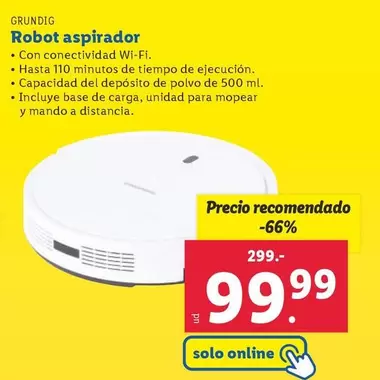 Oferta de Grundig - Robot Aspirador por 99,99€ en Lidl